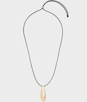 Nalì collana filo nero ciondolo lungo oro