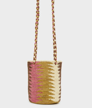 Nalì borsa Rhama medium stripes in rafia multicolor