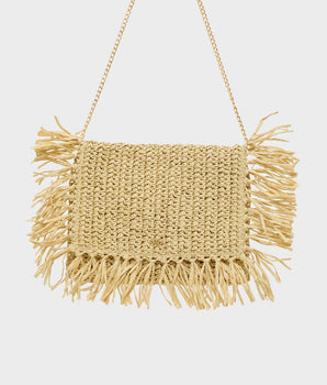Nalì clutch fringe in rafia