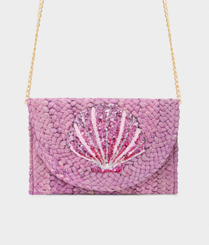Nalì clutch shelly rafia