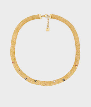 Nalì collana choker acc.inos.+mix pietre