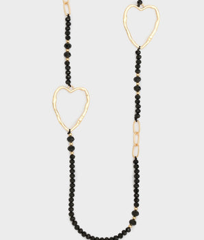 Nalì collana lunga con perline e cuori