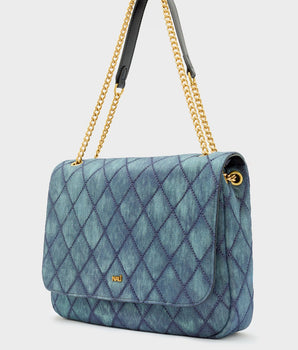 Nali demi flap a spalla denim blu