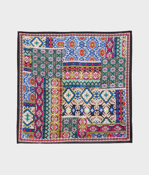 Nalì foulard in seta fantasia floreale nero