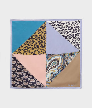 Nalì foulard seta stampa Paisley+maculato Lilla
