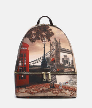 Ynot? zaino medio Yes bag stampa London Bridge