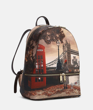 Ynot? zaino medio Yes bag stampa London Bridge